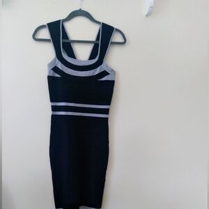 Express black and gray strappy dress